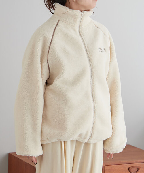 NUNIFE（ユニフィー）の「【NUNIFE】《さやべびコラボ》ロゴ刺繍ブルゾン（ブルゾン・レディース・ベージュ/チャコールグレー/アイボリー・MEDIUM/LARGE）」の17枚目の写真