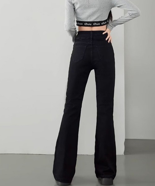 Miniministore(ミニミニストア)の「セミフレアデニムパンツ 美脚デニムパンツ(デニムパンツ・レディース・インディゴブルー/ブラック/チャコールグレー・S/L/XL/M)」の8枚目の写真