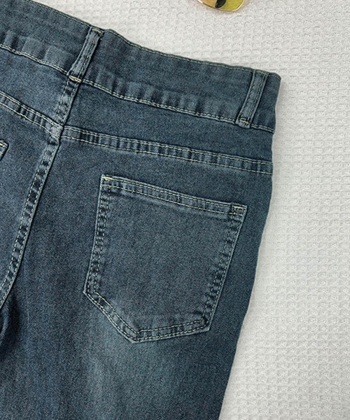 Miniministore(ミニミニストア)の「セミフレアデニムパンツ 美脚デニムパンツ(デニムパンツ・レディース・インディゴブルー/ブラック/チャコールグレー・S/L/XL/M)」の20枚目の写真