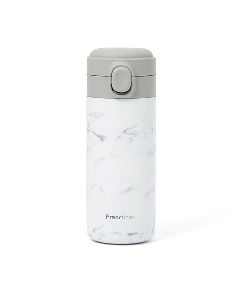 ワンタッチ ステンレスボトル 350ml マーブルホワイト（水筒