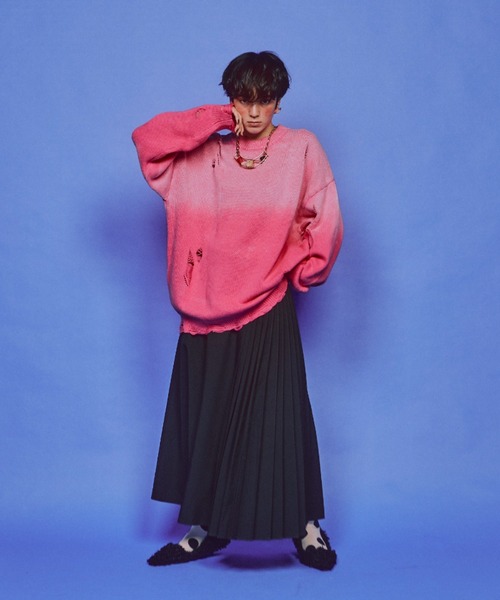 グラデーションダメージニット（ニット/セーター）｜manana suerte