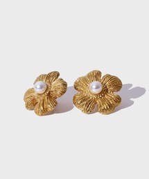 LHME（エルエイチエムイー）の「【WEB限定】“MELLOW”ボリュームフラワーパールピアス/サージカルステンレス（金属アレルギー対応）【LHME / エルエイチエムイー】（ピアス（両耳用））」