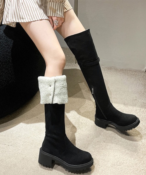 【セール】ニーハイブーツ ロングブーツ スエード調（ブーツ）｜Miniministore（ミニミニストア）