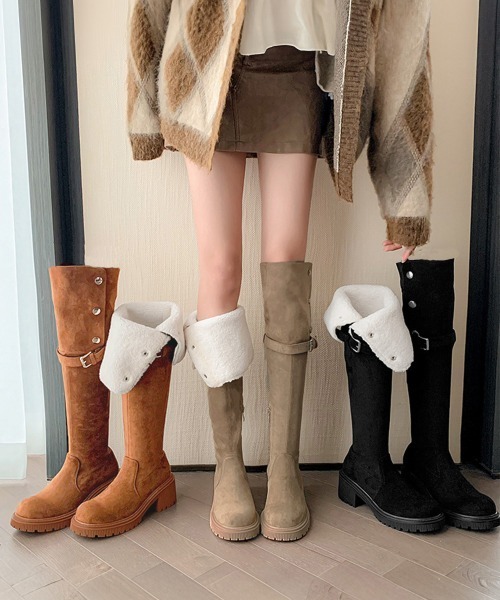 【セール】ニーハイブーツ ロングブーツ スエード調（ブーツ）｜Miniministore（ミニミニストア）