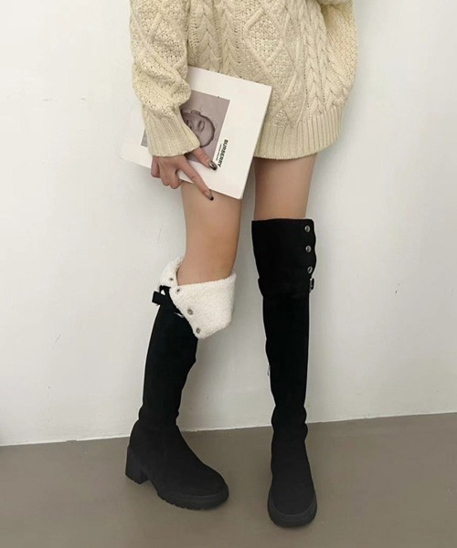 【セール】ニーハイブーツ ロングブーツ スエード調（ブーツ）｜Miniministore（ミニミニストア）