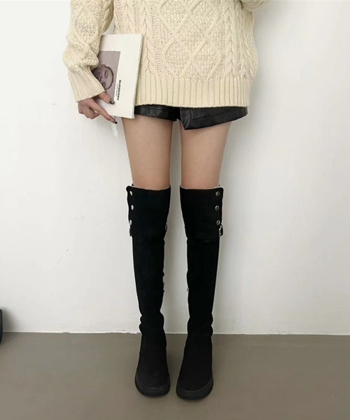 【セール】ニーハイブーツ ロングブーツ スエード調（ブーツ）｜Miniministore（ミニミニストア）
