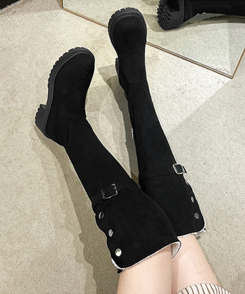 【セール】ニーハイブーツ ロングブーツ スエード調（ブーツ）｜Miniministore（ミニミニストア）