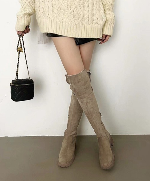 【セール】ニーハイブーツ ロングブーツ スエード調（ブーツ）｜Miniministore（ミニミニストア）