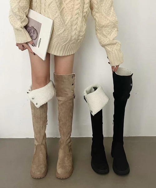 【セール】ニーハイブーツ ロングブーツ スエード調（ブーツ）｜Miniministore（ミニミニストア）