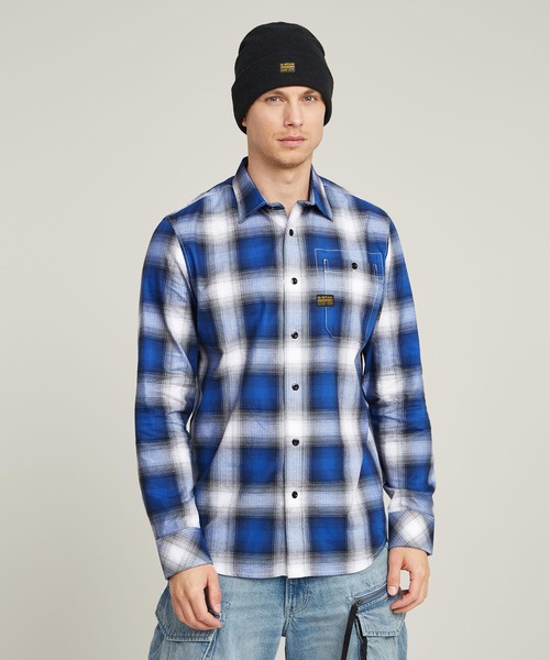 G-STAR（ジースター）の「BRISTUM 2.0 SLIM SHIRT/ミリタリーディテールチェックシャツ（シャツ/ブラウス・メンズ・チェック・SMALL/LARGE/MEDIUM）」の3枚目の写真