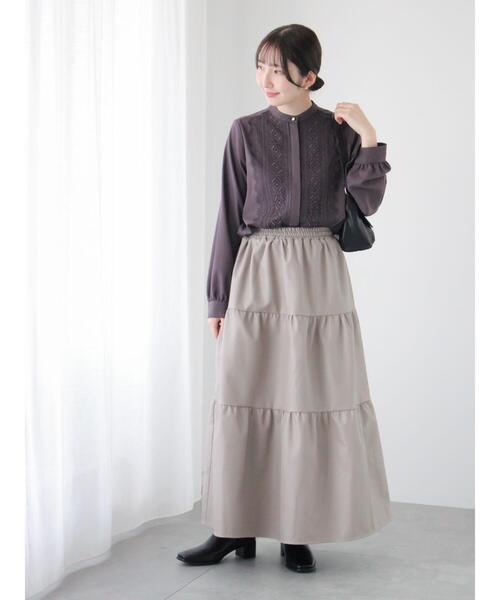 Te chichi TERRASSE（テチチテラス）の「フロントレースブラウス（シャツ/ブラウス・レディース・ネイビー/チャコールグレー/オフホワイト・F）」の8枚目の写真