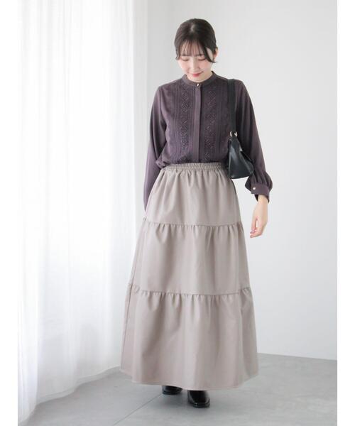 Te chichi TERRASSE（テチチテラス）の「フロントレースブラウス（シャツ/ブラウス・レディース・ネイビー/チャコールグレー/オフホワイト・F）」の9枚目の写真