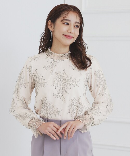 セール】シャーリング総レーストップス【洗濯機洗い可】（Tシャツ