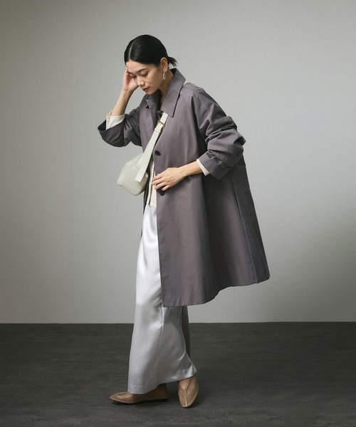 SALON adam et rope'（サロン アダム エ ロペ）の「2WAYテントラインステンカラートレンチコート/ショートコート（ステンカラーコート・レディース・ベージュ/グレー・FREE）」の5枚目の写真