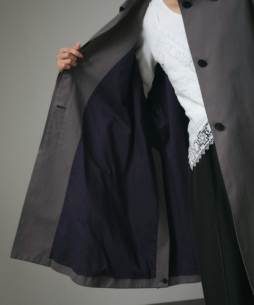 SALON adam et rope'（サロン アダム エ ロペ）の「2WAYテントラインステンカラートレンチコート/ショートコート（ステンカラーコート・レディース・ベージュ/グレー・FREE）」の21枚目の写真