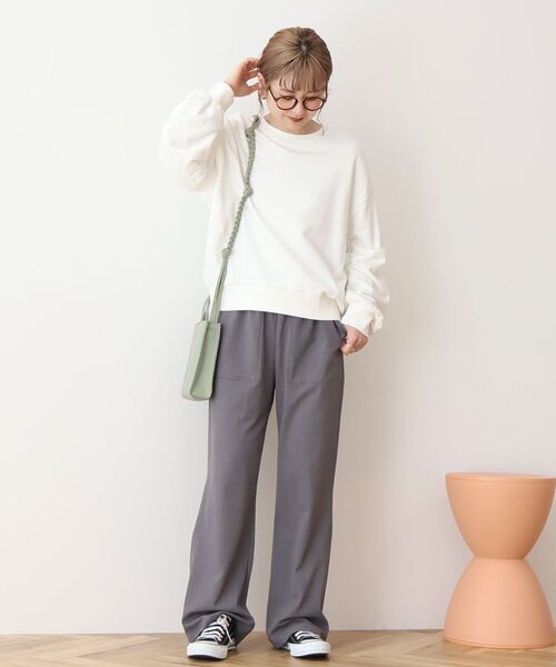 tシャツ タックスリーブドッキングスウェット レディース タックスリーブカットソー カットソー レディース[品番