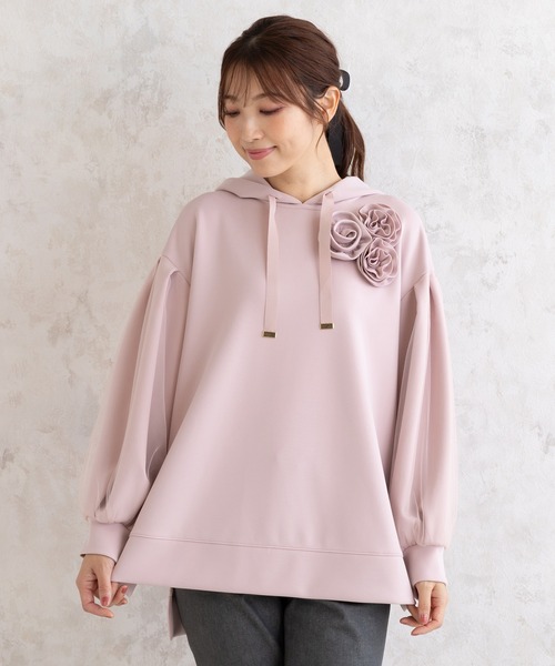 Rose Tiara（ローズティアラ）の「オーバーサイズパーカー（パーカー・レディース・オフホワイト/ネイビー/ピンク・46/42/38）」の18枚目の写真