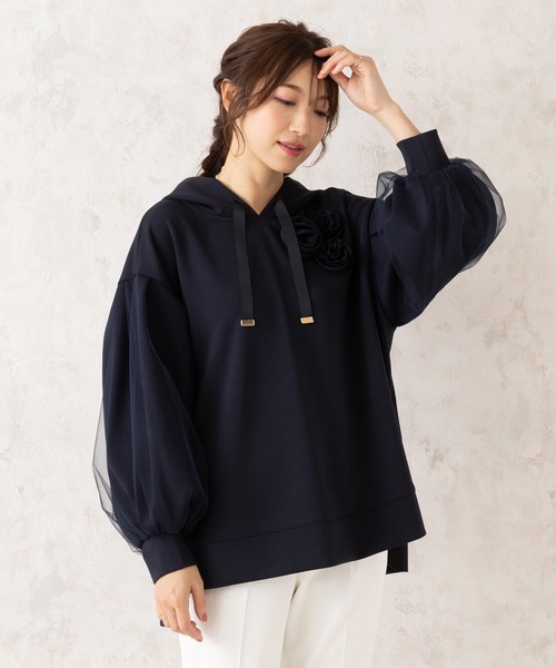 Rose Tiara（ローズティアラ）の「オーバーサイズパーカー（パーカー・レディース・オフホワイト/ネイビー/ピンク・46/42/38）」の21枚目の写真