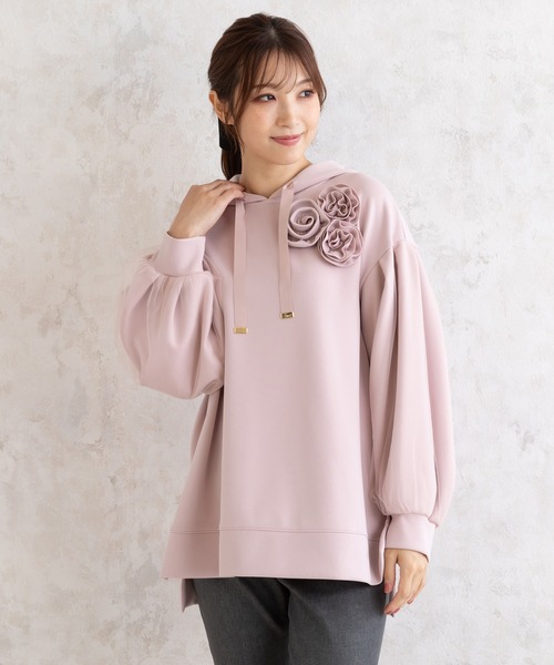 Rose Tiara（ローズティアラ）の「オーバーサイズパーカー（パーカー・レディース・オフホワイト/ネイビー/ピンク・46/42/38）」の19枚目の写真