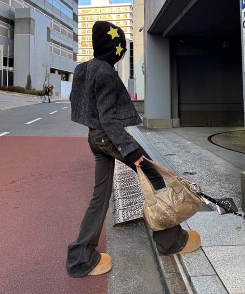 SHAGGIE(シャギー)の「ツイードショートジャケット(ブルゾン・レディース・ブラック・FREE)」の10枚目の写真