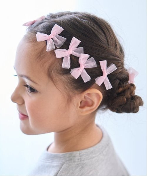 Lycee mine(リセマイン)の「チュールリボンちびヘアクリップ10Pセット(その他ヘアアクセサリー・キッズ・ブラック/グレー/ピンク/ミント/サックスブルー・F)」の5枚目の写真
