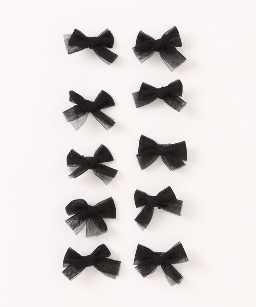 チュールリボン ❁398〜399 チュールリボンちびヘアクリップ10Pセット（その他ヘアアクセサリー