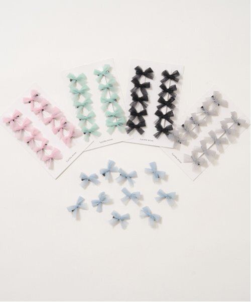 チュールリボンちびヘアクリップ10Pセット（その他ヘアアクセサリー
