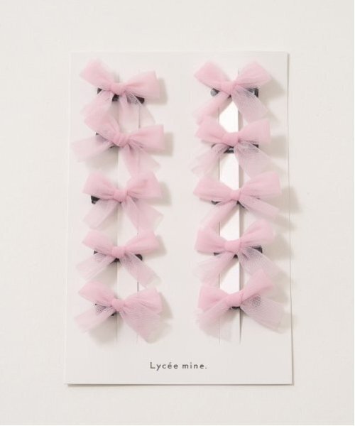 チュールリボンちびヘアクリップ10Pセット（その他ヘアアクセサリー