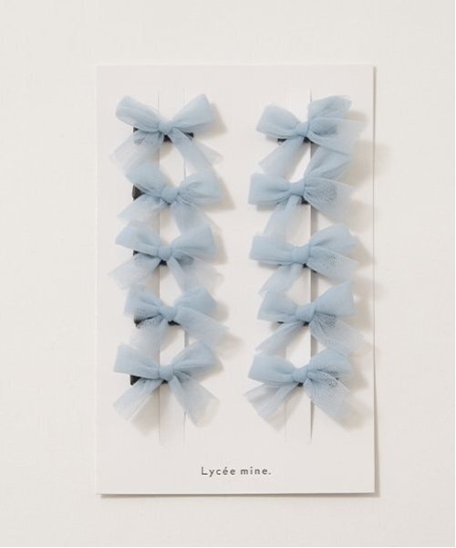 Lycee mine(リセマイン)の「チュールリボンちびヘアクリップ10Pセット(その他ヘアアクセサリー・キッズ・ブラック/グレー/ピンク/ミント/サックスブルー・F)」の8枚目の写真