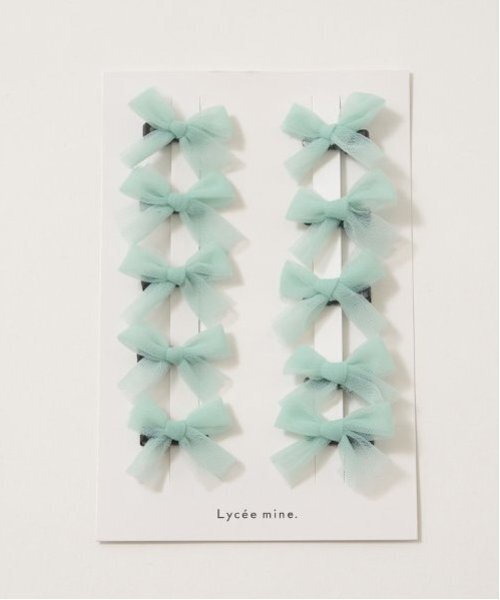 Lycee mine(リセマイン)の「チュールリボンちびヘアクリップ10Pセット(その他ヘアアクセサリー・キッズ・ブラック/グレー/ピンク/ミント/サックスブルー・F)」の9枚目の写真