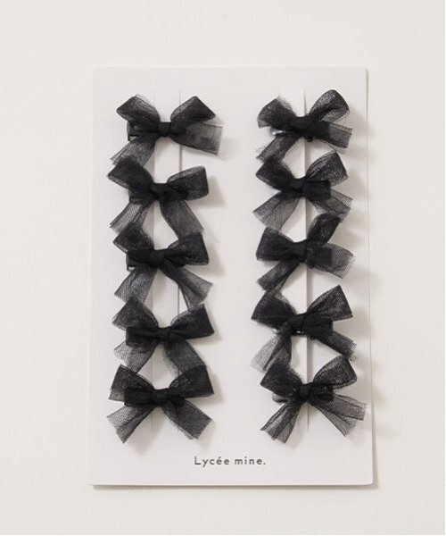 Lycee mine(リセマイン)の「チュールリボンちびヘアクリップ10Pセット(その他ヘアアクセサリー・キッズ・ブラック/グレー/ピンク/ミント/サックスブルー・F)」の10枚目の写真