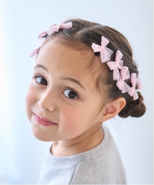 チュールリボンちびヘアクリップ10Pセット（その他ヘアアクセサリー