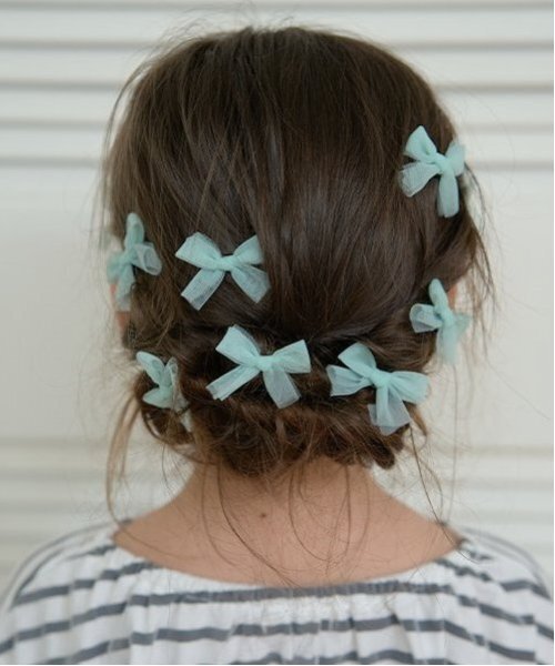 Lycee mine(リセマイン)の「チュールリボンちびヘアクリップ10Pセット(その他ヘアアクセサリー・キッズ・ブラック/グレー/ピンク/ミント/サックスブルー・F)」の16枚目の写真