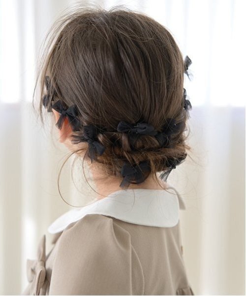 Lycee mine(リセマイン)の「チュールリボンちびヘアクリップ10Pセット(その他ヘアアクセサリー・キッズ・ブラック/グレー/ピンク/ミント/サックスブルー・F)」の17枚目の写真