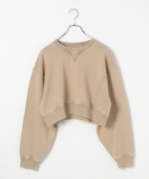 PAGEBOY（ページボーイ）の「ヴィンテージショートスウェット（スウェット・レディース・ピンク/ベージュ/チャコールグレー/オフホワイト・FREE）」の12枚目の写真