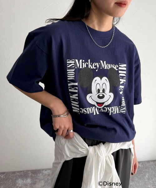 fredy emue(フレディエミュ)の「【GOOD ROCK SPEED/グッドロックスピード】Disney Mickey半袖Tシャツ(Tシャツ/カットソー・レディース・オフホワイト/ピンク/ネイビー・38)」の3枚目の写真