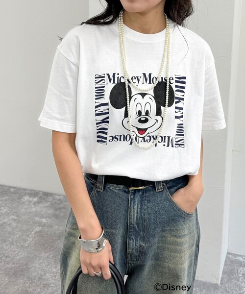 fredy emue(フレディエミュ)の「【GOOD ROCK SPEED/グッドロックスピード】Disney Mickey半袖Tシャツ(Tシャツ/カットソー・レディース・オフホワイト/ピンク/ネイビー・38)」の2枚目の写真