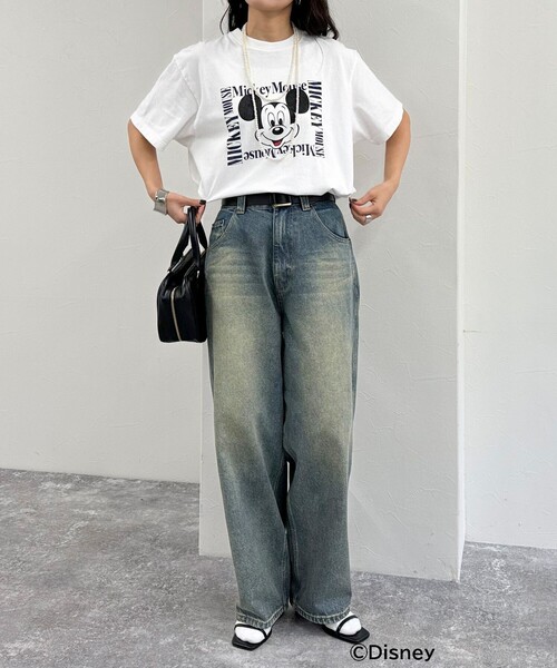 fredy emue(フレディエミュ)の「【GOOD ROCK SPEED/グッドロックスピード】Disney Mickey半袖Tシャツ(Tシャツ/カットソー・レディース・オフホワイト/ピンク/ネイビー・38)」の5枚目の写真