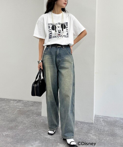 fredy emue(フレディエミュ)の「【GOOD ROCK SPEED/グッドロックスピード】Disney Mickey半袖Tシャツ(Tシャツ/カットソー・レディース・オフホワイト/ピンク/ネイビー・38)」の6枚目の写真