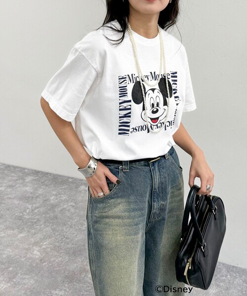 fredy emue(フレディエミュ)の「【GOOD ROCK SPEED/グッドロックスピード】Disney Mickey半袖Tシャツ(Tシャツ/カットソー・レディース・オフホワイト/ピンク/ネイビー・38)」の12枚目の写真