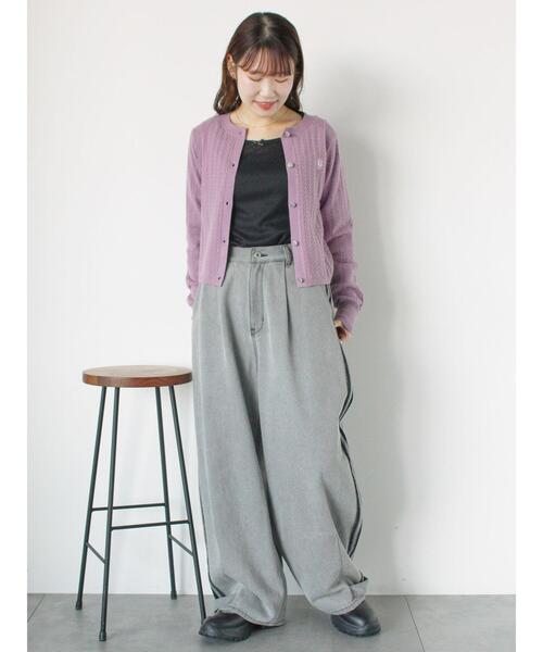 ehka sopo（エヘカソポ）の「パターンメッシュリボンカットソー（Tシャツ/カットソー・レディース・ブラック/ミント/オフホワイト/グレー・F）」の12枚目の写真