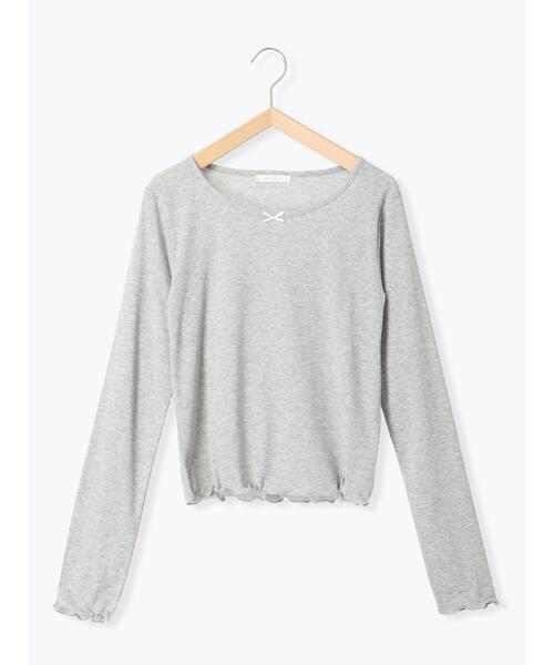 ehka sopo（エヘカソポ）の「パターンメッシュリボンカットソー（Tシャツ/カットソー・レディース・ブラック/ミント/オフホワイト/グレー・F）」の17枚目の写真