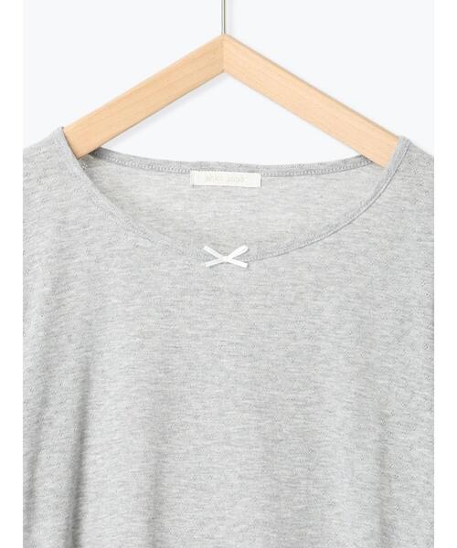 ehka sopo（エヘカソポ）の「パターンメッシュリボンカットソー（Tシャツ/カットソー・レディース・ブラック/ミント/オフホワイト/グレー・F）」の19枚目の写真