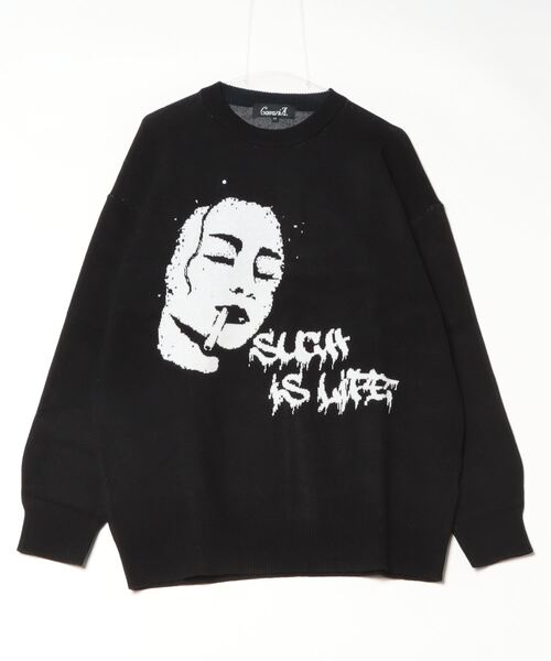 CavariA(キャバリア)の「『CavariA/キャバリア』スモークガールジャガードニット(ニット/セーター・レディース・ブラック系2/ブラック系1・L/M)」の16枚目の写真