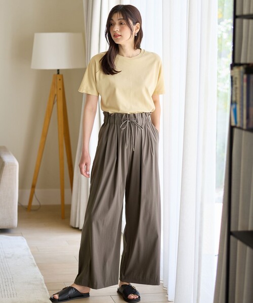 ANY(エニィ)の「【新色追加/ウエストゴム】清涼リラックスハイウエストパンツ(その他パンツ・レディース・ライトグレー系/ブラック系/黄土色系/グレー系・2/1/3)」の6枚目の写真