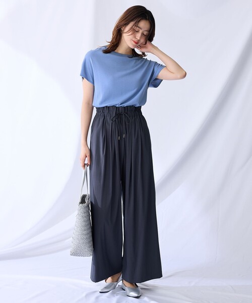 ANY(エニィ)の「【新色追加/ウエストゴム】清涼リラックスハイウエストパンツ(その他パンツ・レディース・ライトグレー系/ブラック系/黄土色系/グレー系・2/1/3)」の9枚目の写真