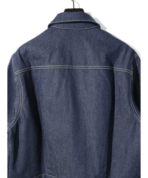 MIDIUMISOLID(ミディウミソリッド)の「MIDIUMISOLID for Ladies ショートデニムジャケット(ダウンジャケット/コート・レディース・ブルー/ホワイト・FREE)」の6枚目の写真