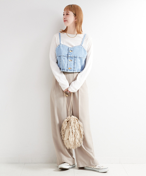 B.C STOCK(ベーセーストック)の「LEE/リー BUSTIER ビスチェ(ベスト・レディース・ブルー・MEDIUM)」の2枚目の写真