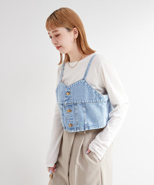 B.C STOCK(ベーセーストック)の「LEE/リー BUSTIER ビスチェ(ベスト・レディース・ブルー・MEDIUM)」の8枚目の写真