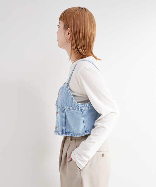 B.C STOCK(ベーセーストック)の「LEE/リー BUSTIER ビスチェ(ベスト・レディース・ブルー・MEDIUM)」の9枚目の写真